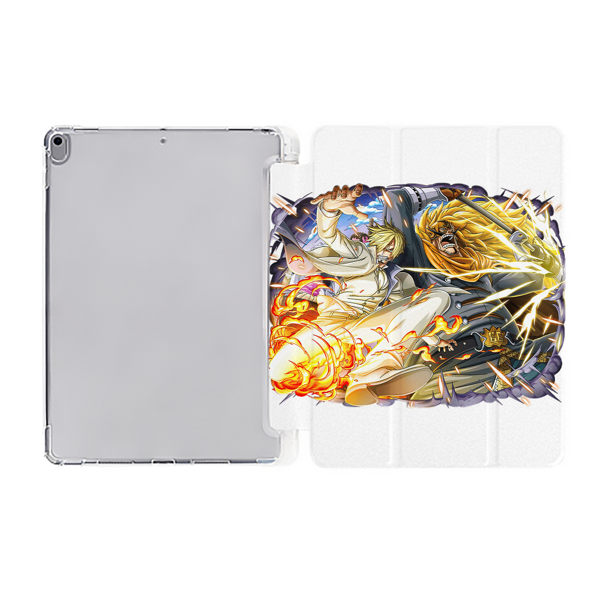 （画像用） ワンピース サンジ ONE PIECE Sanji IPad ケース ペン収納付き 三つ折りスタンド PUレザー×シリコン 対応機種9.5/10.5/10.9インチ